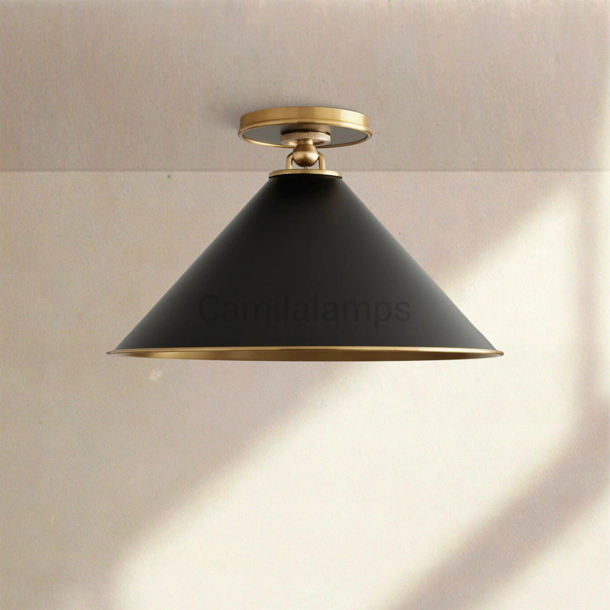 Arno Small Flush Mount in Black - Camilalamps - CA-Arno-Flushmount