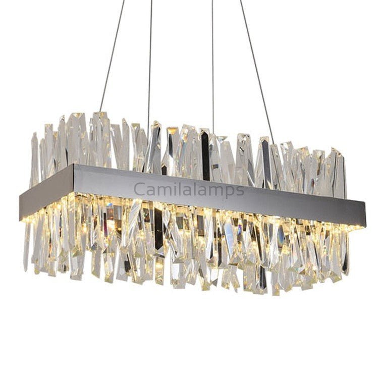 Arseni Crystal Rectangular Chandelier 43.3" - Camilalamps - Ca-1C-1153