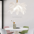 Art Deco Colorized Feather Brass Branch Chandelier - Camilalamps - ILC0505