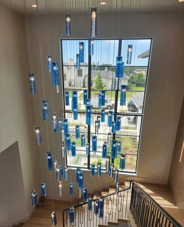 Art Design 1/25/60/84 - Light Colorful Rectangle Cluster Glass Tile Pendant/Chandelier - Camilalamps - CA - AR - 10071