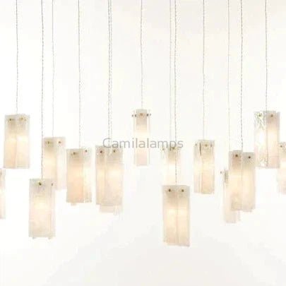 Art Design 1/25/60/84 - Light Colorful Rectangle Cluster Glass Tile Pendant/Chandelier - Camilalamps - CA - AR - 10071