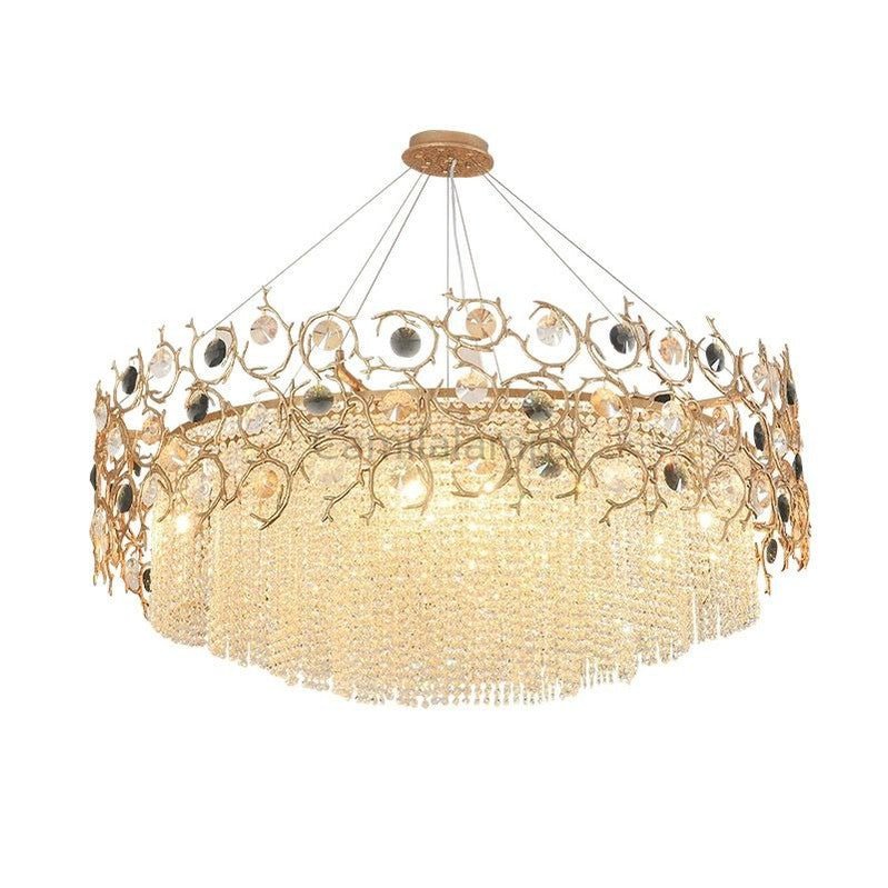 Art Round & Linear Crystal Branch Chandelier - Camilalamps - CAM - Fl - 08
