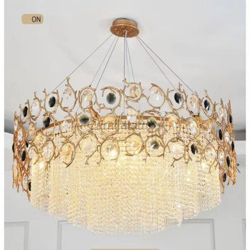 Art Round & Linear Crystal Branch Chandelier - Camilalamps - CAM - Fl - 06