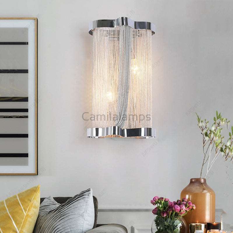 Ashlee Aluminum Chain Tassel Wall Sconce - Camilalamps - CA - A - 027