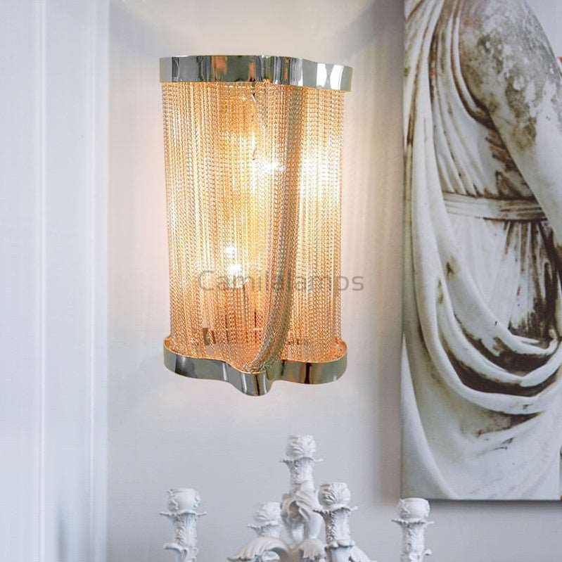 Ashlee Aluminum Chain Tassel Wall Sconce - Camilalamps - CA - A - 028