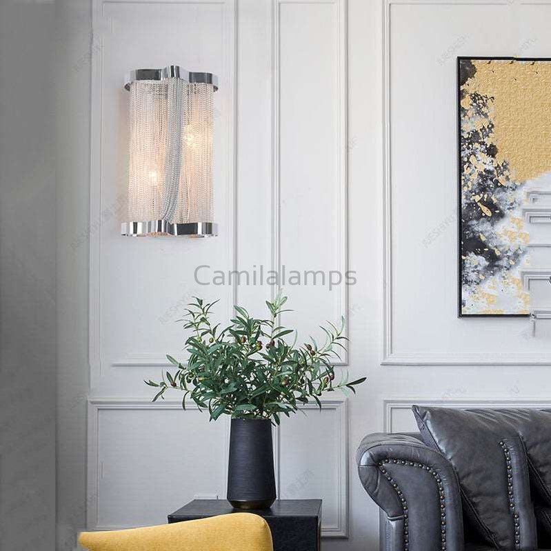Ashlee Aluminum Chain Tassel Wall Sconce - Camilalamps - CA - A - 028