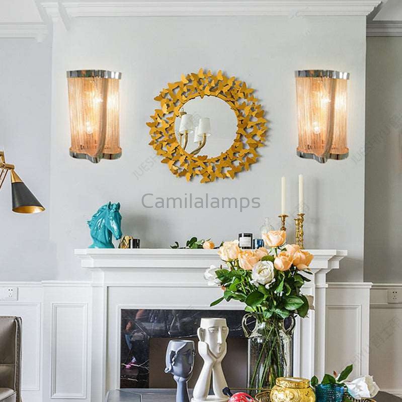 Ashlee Aluminum Chain Tassel Wall Sconce - Camilalamps - CA - A - 028