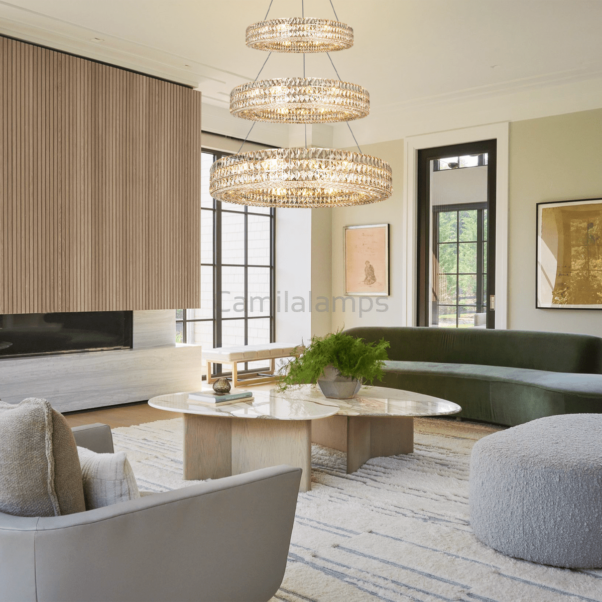 Aster Halo Crystal Multi - Tier Ring Chandelier - Camilalamps - Ca-1LI2024-1C5564