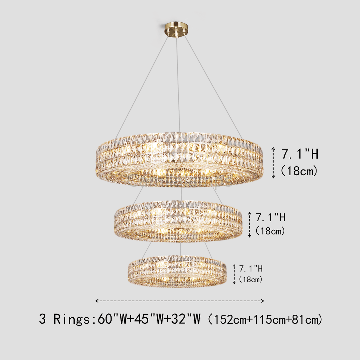 Aster Halo Crystal Multi - Tier Ring Chandelier - Camilalamps - Ca-1LI2024-1C5562