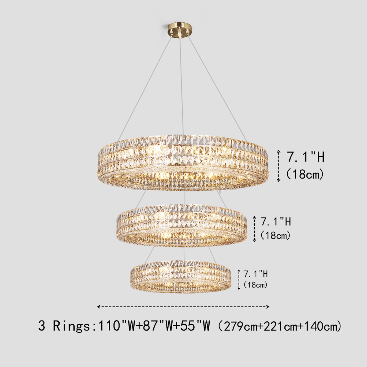 Aster Halo Crystal Multi - Tier Ring Chandelier - Camilalamps - Ca-1LI2024-1C5562