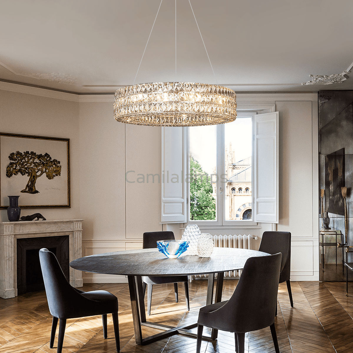 Aster Halo Crystal Ring Chandelier - Camilalamps - Ca-1LI2024-1C5560