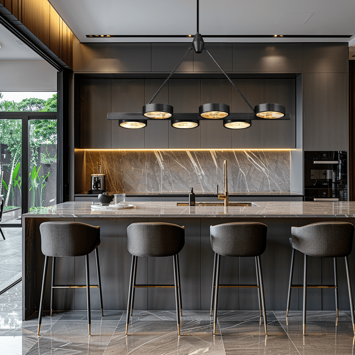 Aster Linear Brass Chandelier - Camilalamps - CA - LI2024 - C5627