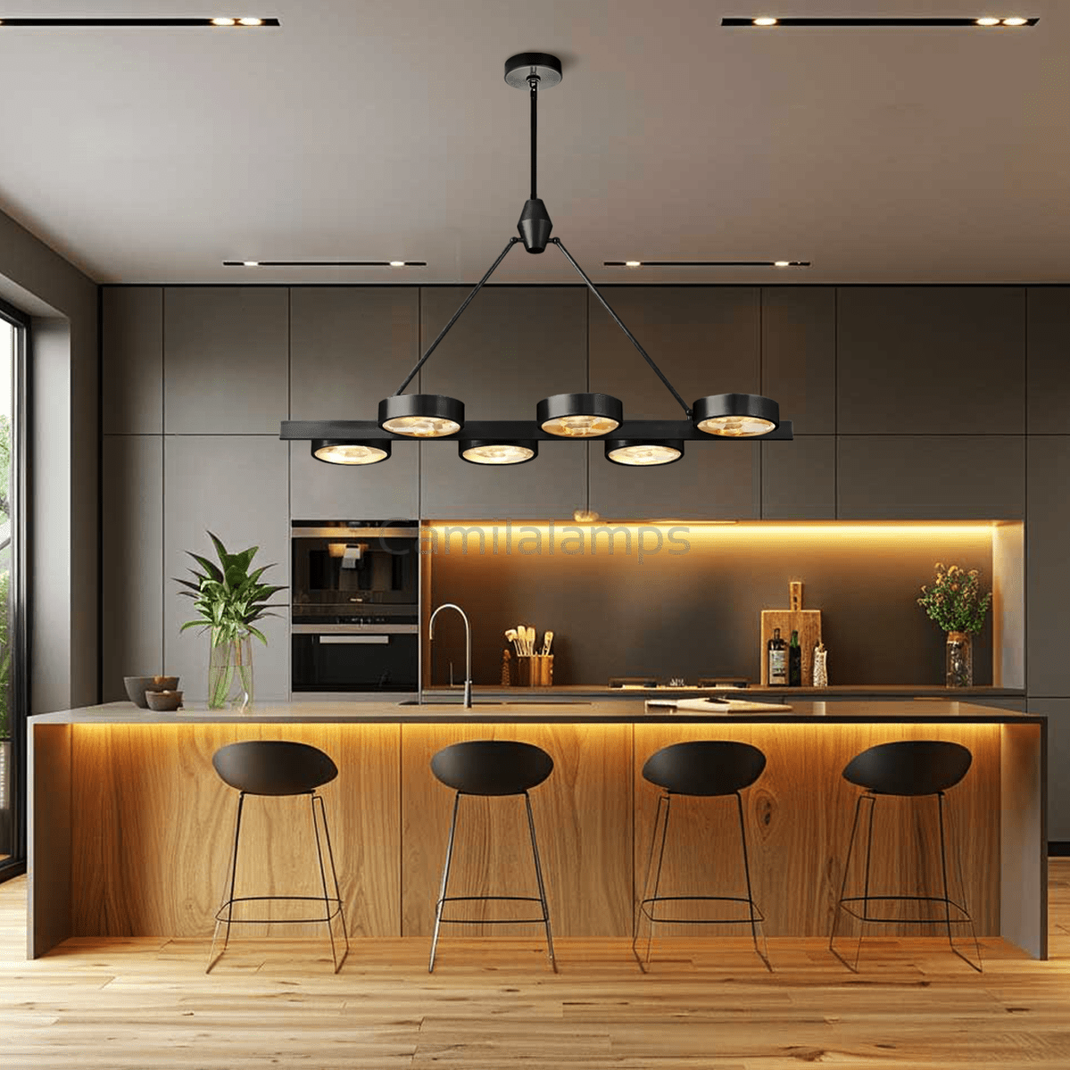 Aster Linear Brass Chandelier - Camilalamps - Ca-1LI2024-1C5627