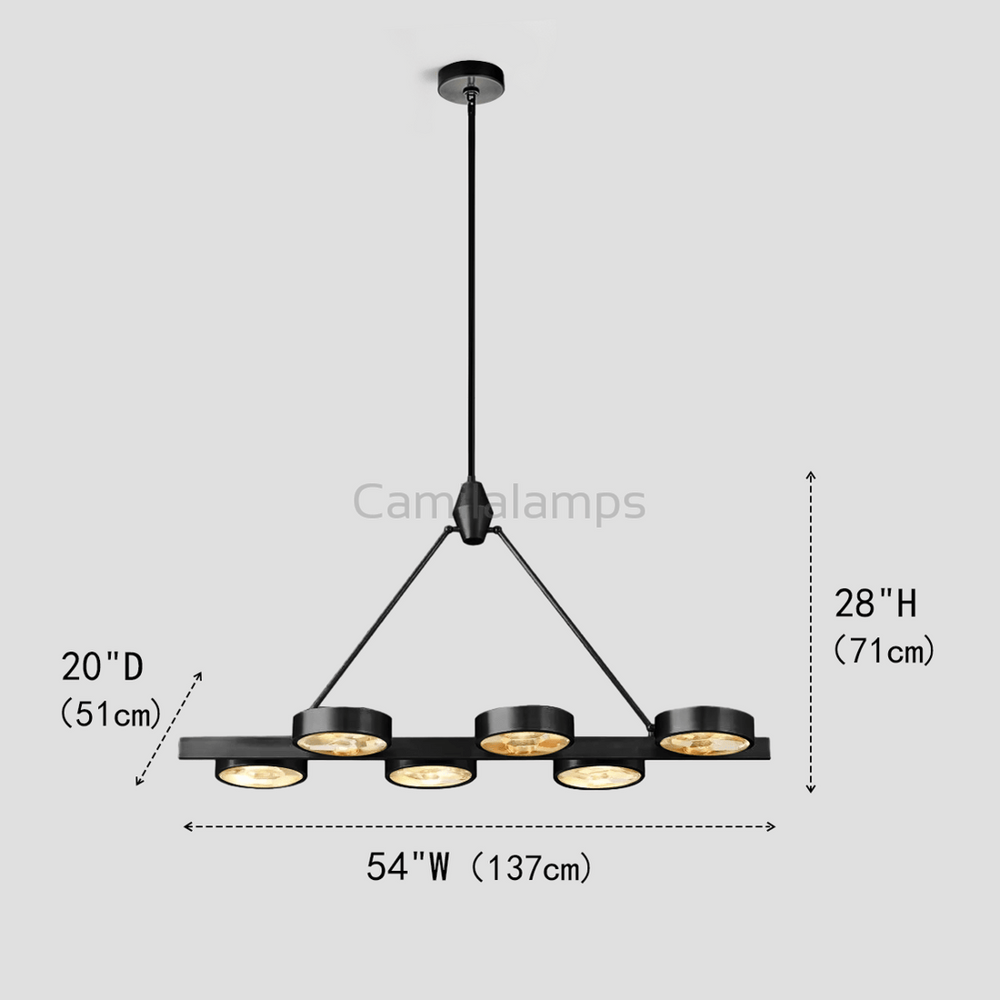 Aster Linear Brass Chandelier - Camilalamps - Ca-1LI2024-1C5627