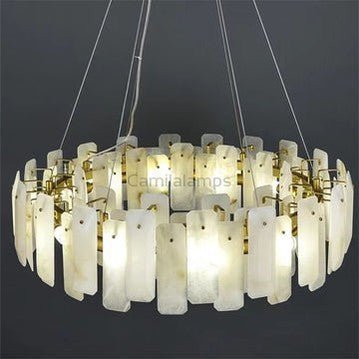 August Marble alabaster Round chandelier - Camilalamps - Ca-1REU-14