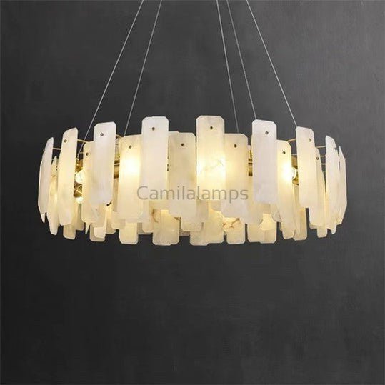 August Marble alabaster Round chandelier - Camilalamps - Ca-1REU-11