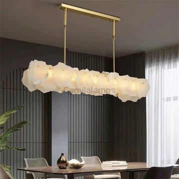 August Mordern Marble Linear Chandelier( Chains Version) - Camilalamps - aGUU-11