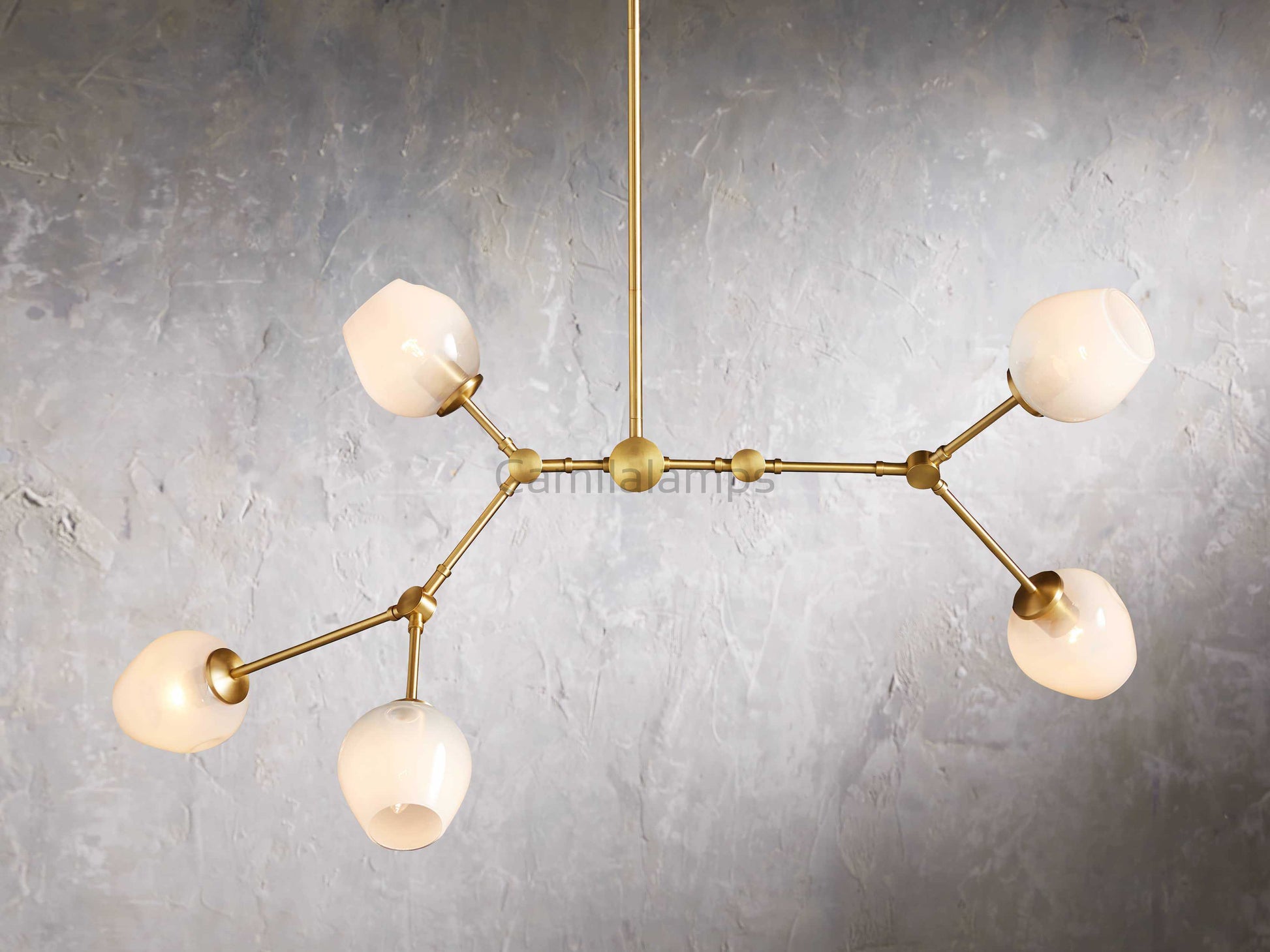 Aurelia Brass Linear Chandelier 52'' - Camilalamps - CAM1684