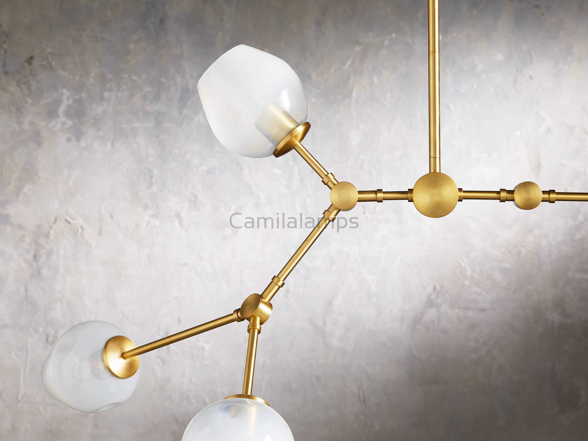 Aurelia Brass Linear Chandelier 52'' - Camilalamps - CAM1684