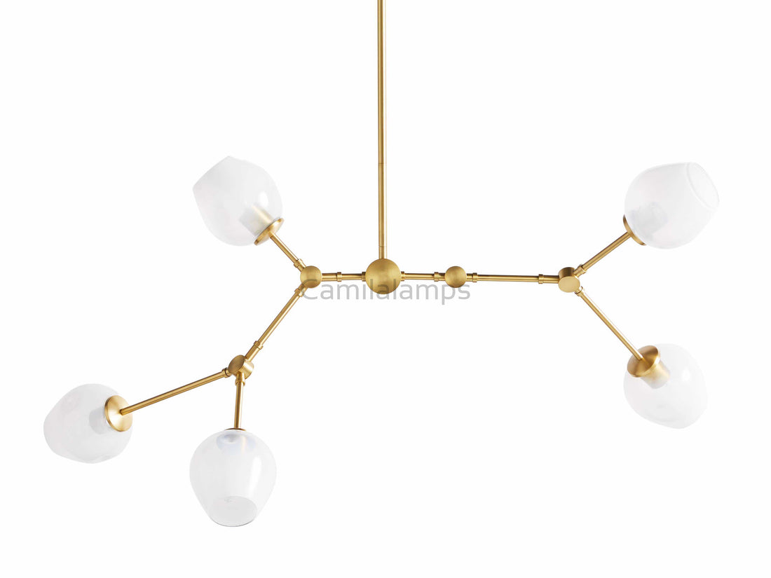 Aurelia Brass Linear Chandelier 52'' - Camilalamps - CAM1684