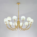 Aurelian Alabaster Globe Chandelier with 6/8/10/12 heads - Camilalamps - Aurel - 1760 - 6 Hea - Brass - 1
