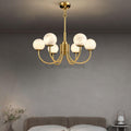 Aurelian Alabaster Globe Chandelier with 6/8/10/12 heads - Camilalamps - Aurel - 1760 - 6 Hea - Brass - 1