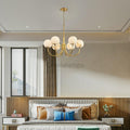 Aurelian Alabaster Globe Chandelier with 6/8/10/12 heads - Camilalamps - Aurel - 1760 - 6 Hea - Brass - 1