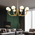 Aurelian Alabaster Globe Chandelier with 6/8/10/12 heads - Camilalamps - Aurel - 1760 - 6 Hea - Brass - 1