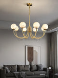 Aurelian Alabaster Globe Chandelier with 6/8/10/12 heads - Camilalamps - Aurel - 1760 - 6 Hea - Brass - 1
