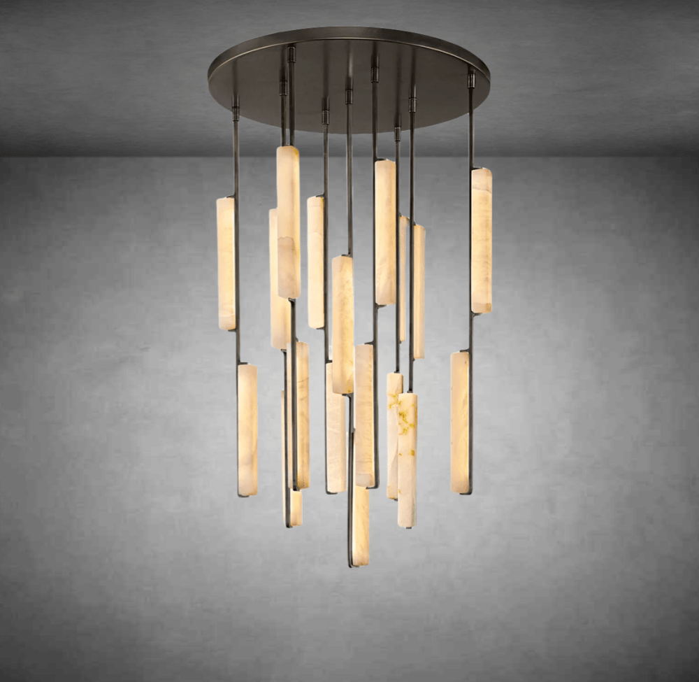 Aurivox Alabaster Round Chandelier - Camilalamps - CA - CH - 3124