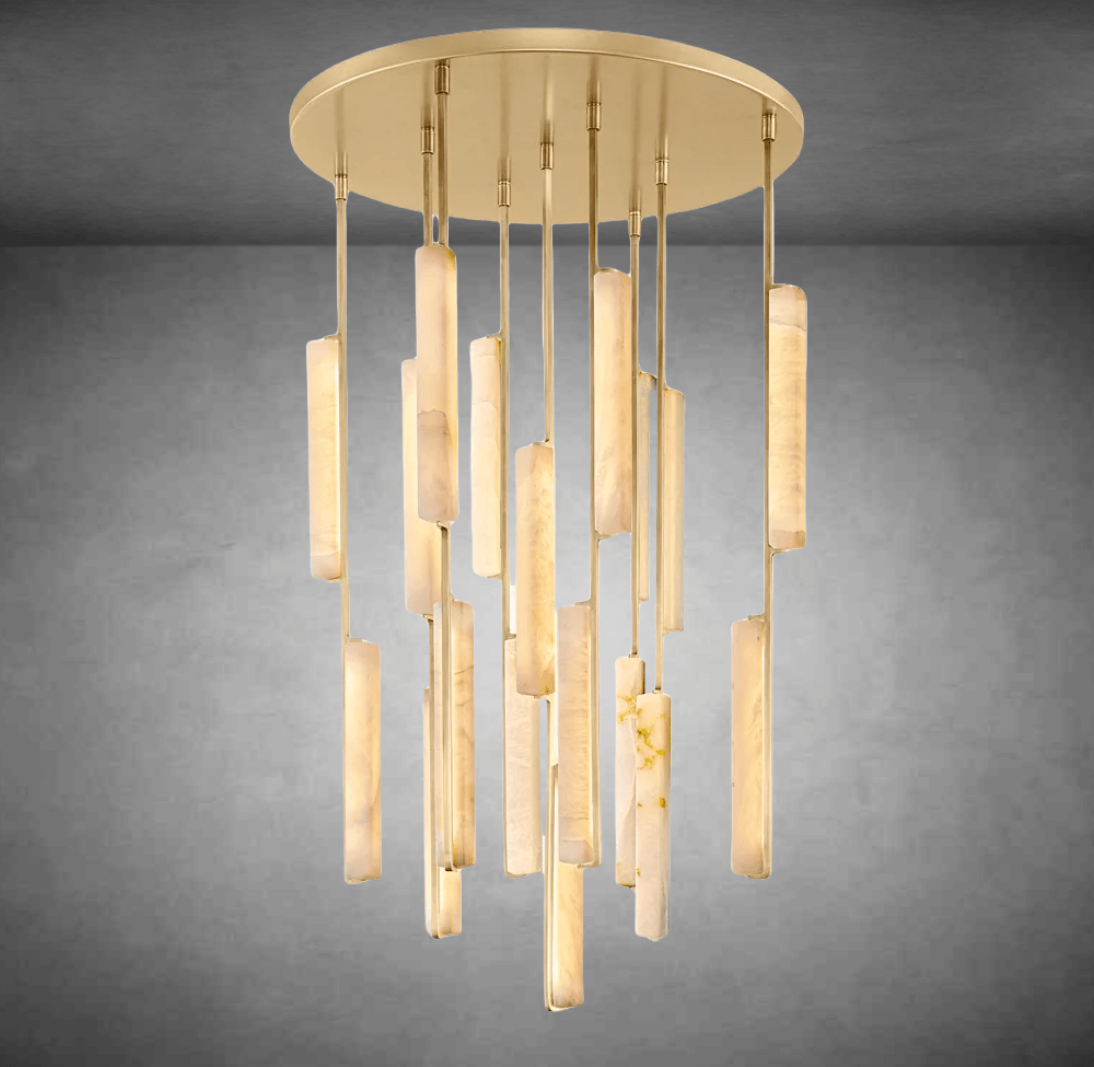 Aurivox Alabaster Round Chandelier - Camilalamps - CA - CH - 3123