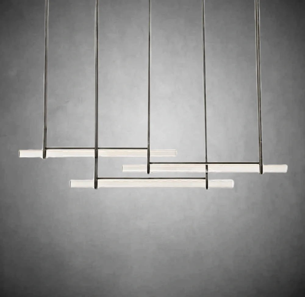 Aurivox Crystal Triple Bar Linear Chandelier - Camilalamps - CA - CH - 3140
