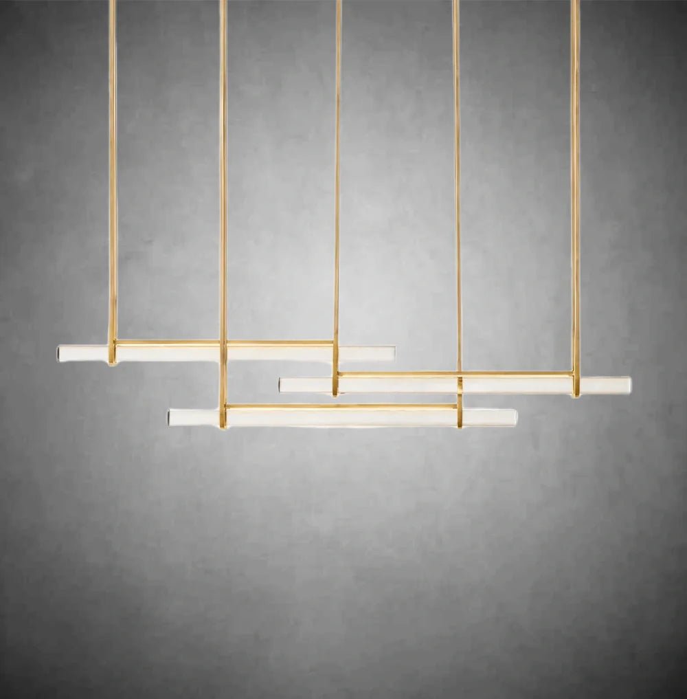 Aurivox Crystal Triple Bar Linear Chandelier - Camilalamps - CA - CH - 3139