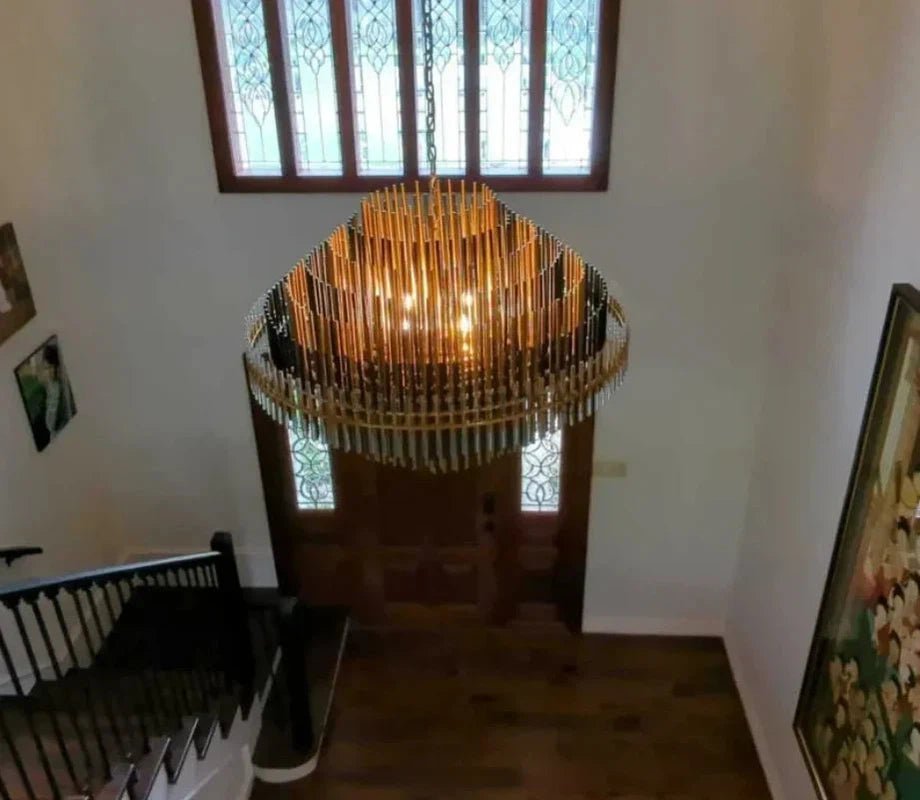 Emila Burnished Brass Chandelier 24''32''42'' - Camilalamps - CA10071