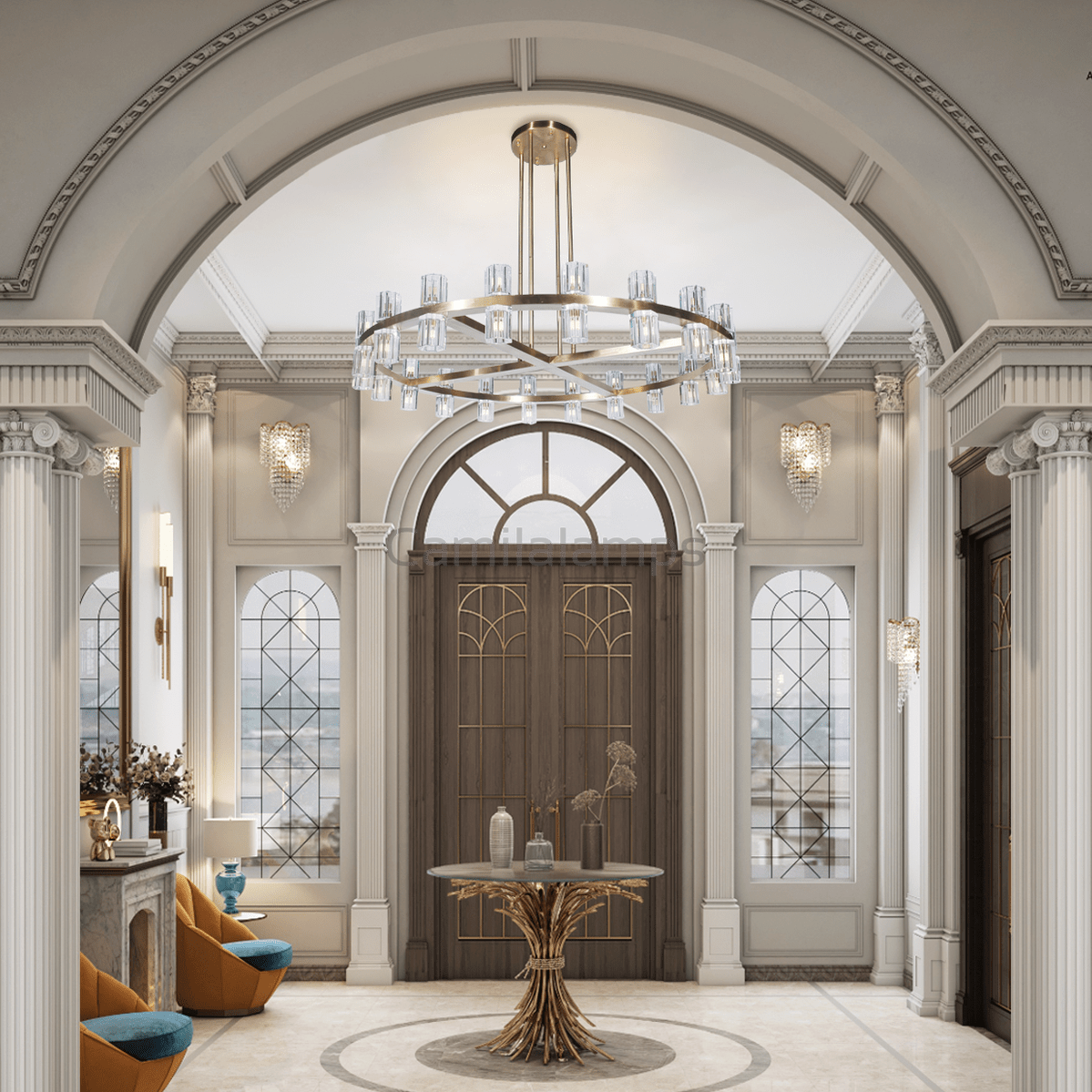 Aurora 1 - Tier Round Chandelier 50” - Camilalamps - Ca-1LI2024-1C5599