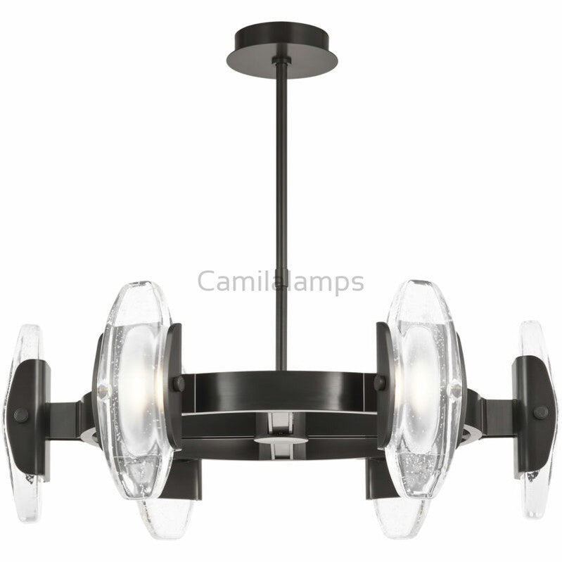 Aute Led Round Chandelier 30″ - Camilalamps - CA - aute - 30BZ
