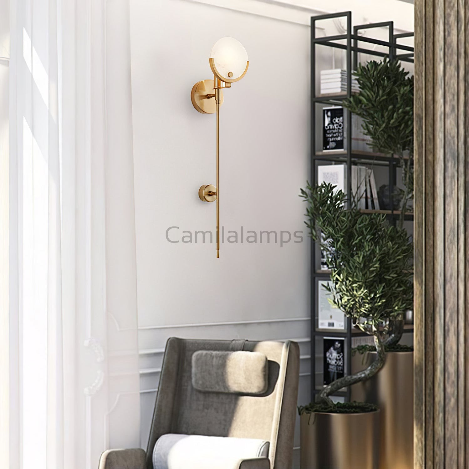 Ava Brass Wall Lamp - Camilalamps - VKW - 240303 - 001