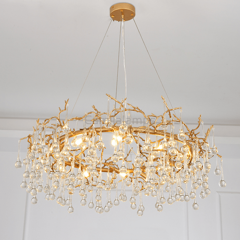 Avis Clear Crystal Ring Branch Chandelier - Camilalamps - ILM0580