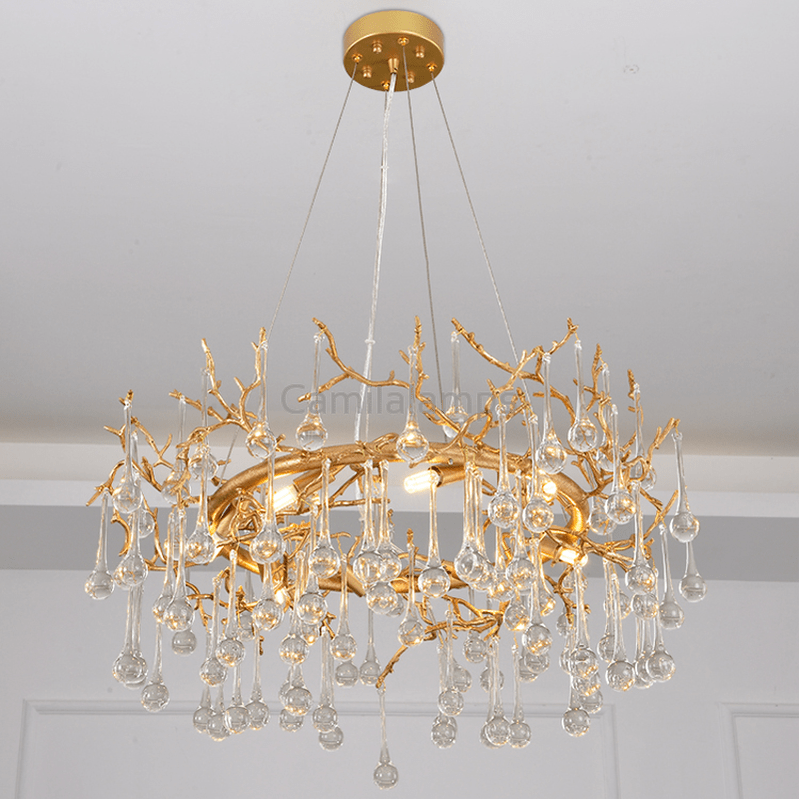 Avis Clear Crystal Ring Branch Chandelier - Camilalamps - ILM0579