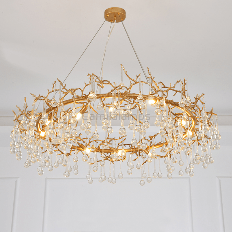 Avis Clear Crystal Ring Branch Chandelier - Camilalamps - ILM0581