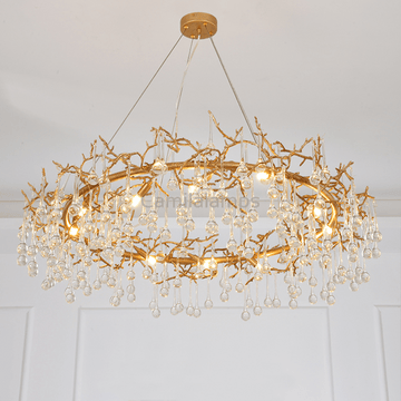 Avis Clear Crystal Ring Branch Chandelier - Camilalamps - ILM0581