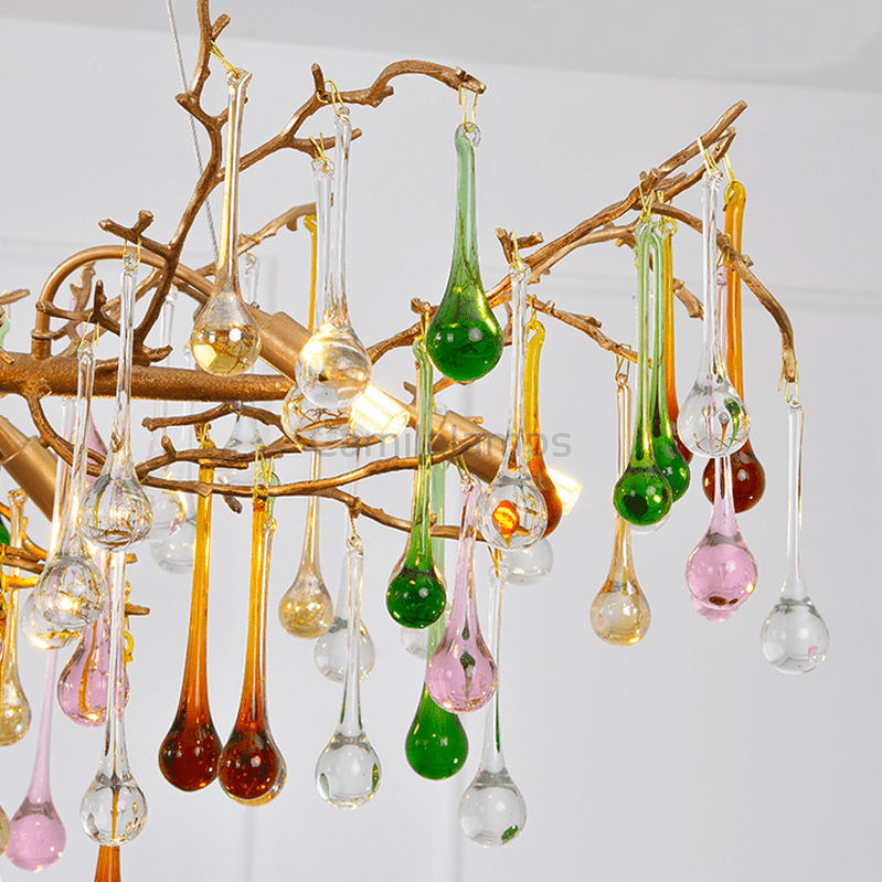 Avis Colorful Crystal Linear Branch Chandelier For Living Room - Camilalamps - ILM0563