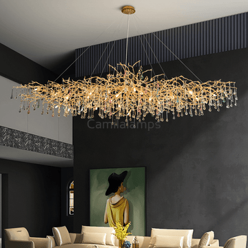 Avis Colorful Crystal Raindrop Aluminum Branch Chandelier - Camilalamps - ILM0596