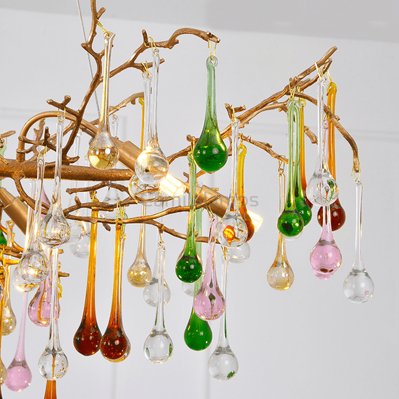 Avis Colorful Crystal Raindrop Branch Chandelier - Camilalamps - ILC0557