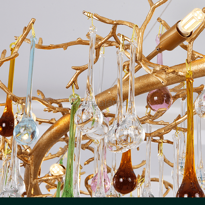 Avis Colorful Crystal Raindrop Branch Chandelier - Camilalamps - ILC0557