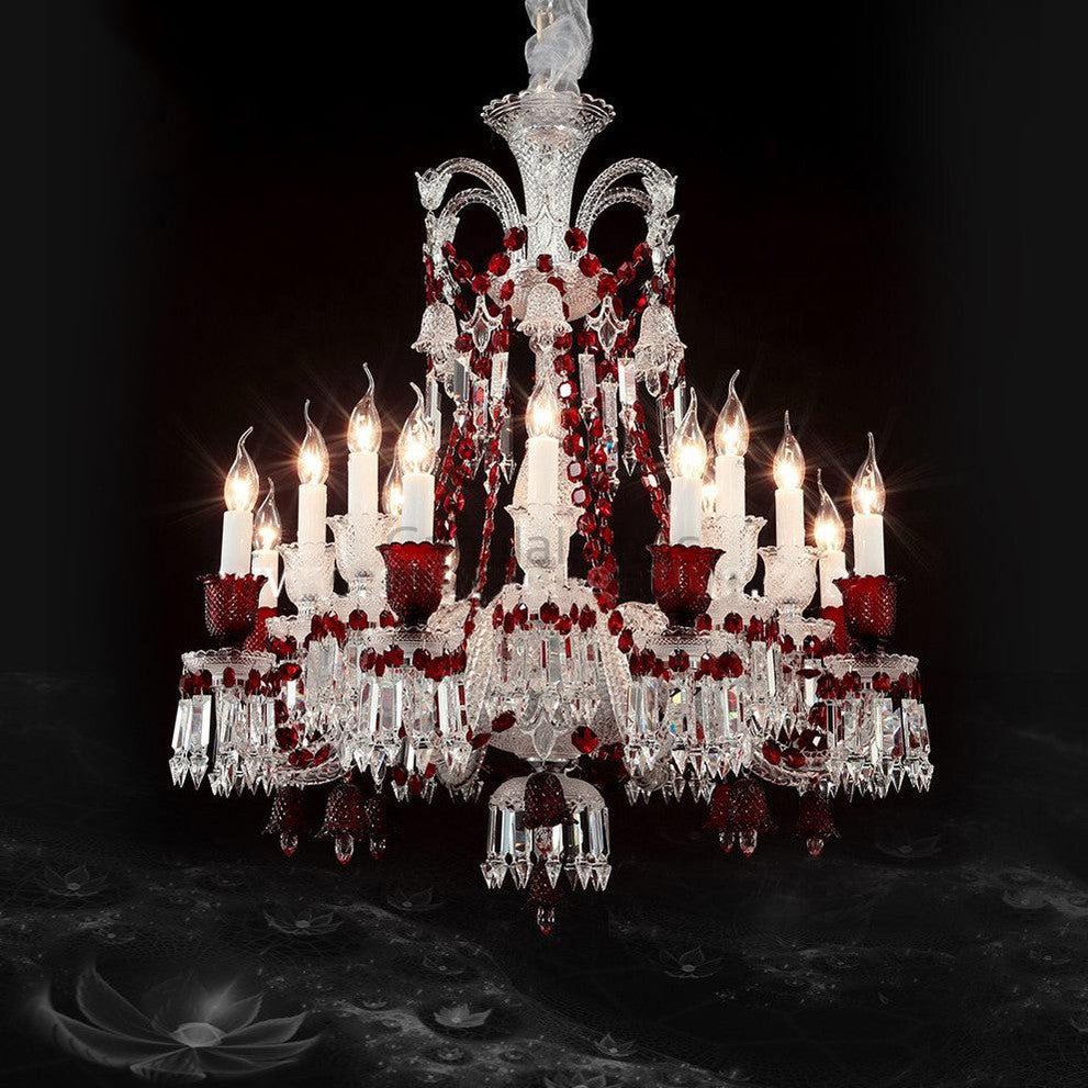 Bakala Red Crystal Classic Chandelier 16 Lights - Camilalamps - ILM0931