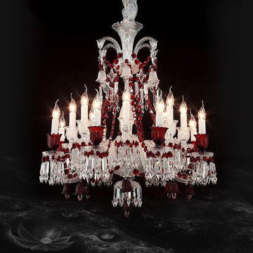 Bakala Red Crystal Classic Chandelier 16 Lights - Camilalamps - ILM0931