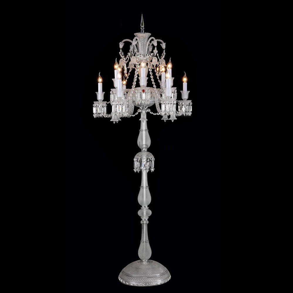 Bakala Zénith Crystal Candelabra With Fabric Shade - Camilalamps - CA - BZC - 366 - 002