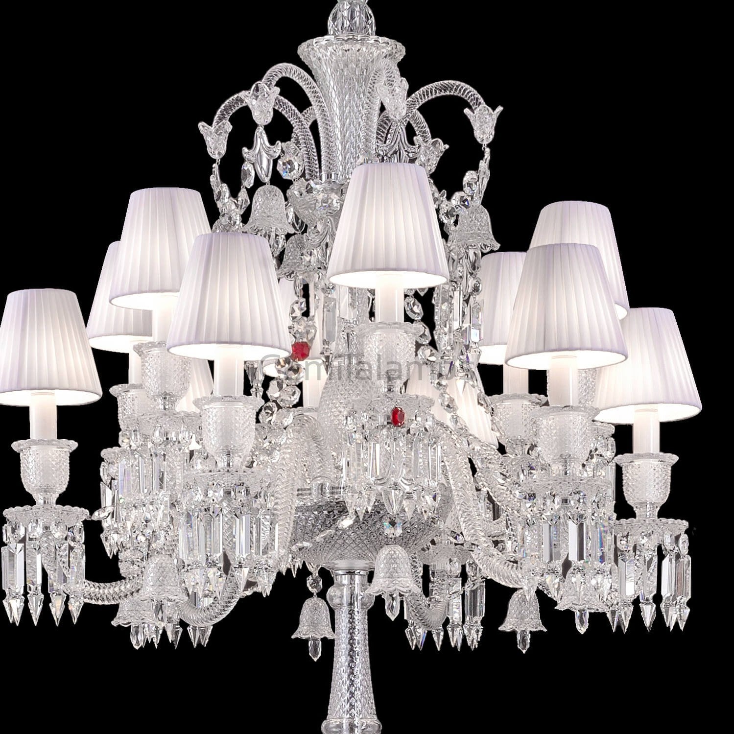 Bakala Zénith Crystal Candelabra With Fabric Shade - Camilalamps - CA - BZC - 366 - 002