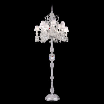 Bakala Zénith Crystal Candelabra With Fabric Shade - Camilalamps - CA - BZC - 366 - 001